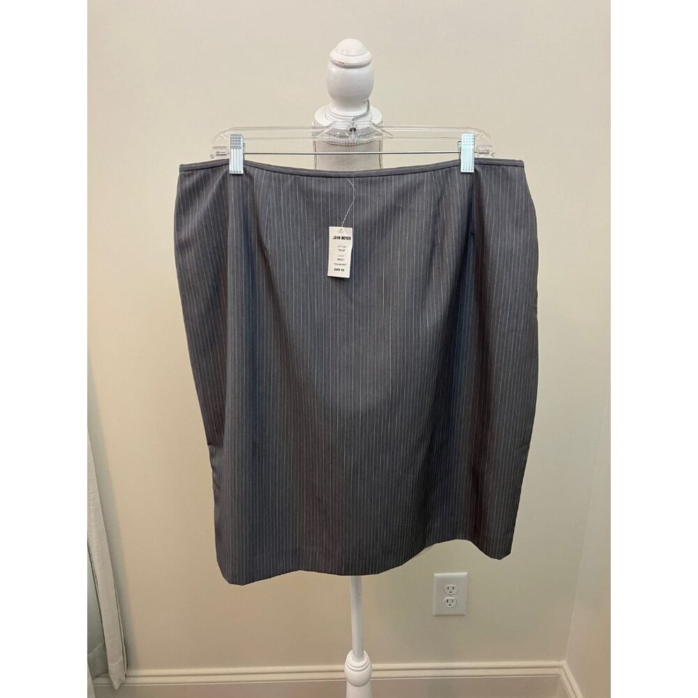 John Meyer Gray Pinstripe Skirt Size 18 NWT